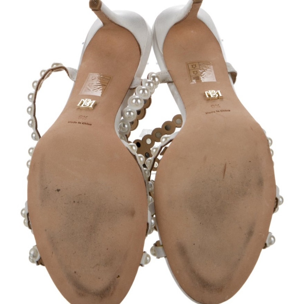 Badgley Mischka Silver Pearl-Embellished Heels - Picture 5 of 5